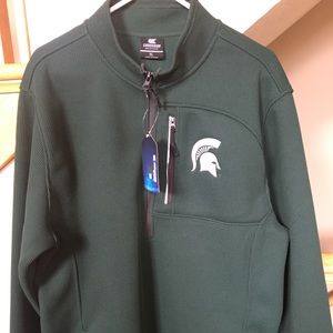 MSU Spartan -1/4 zip pullover jacket w/ pockets